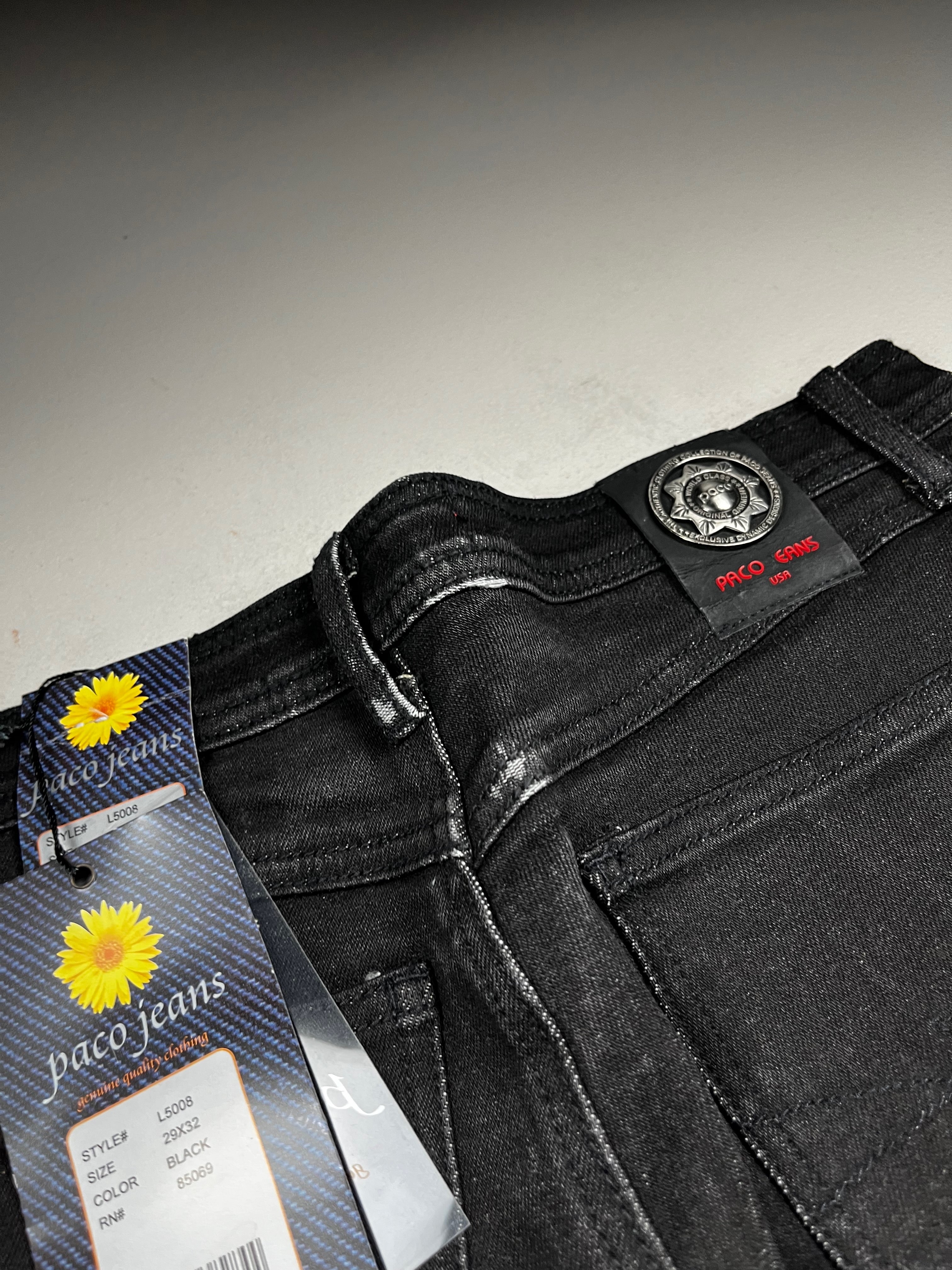 Vintage 90s Paco Jeans Black Slim Flare Denim NWT