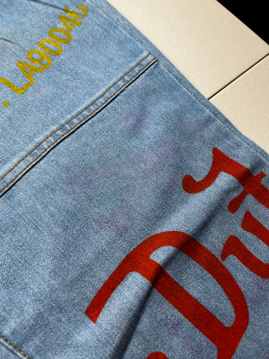Von Dutch Light Wash Denim All Over Print Jeans