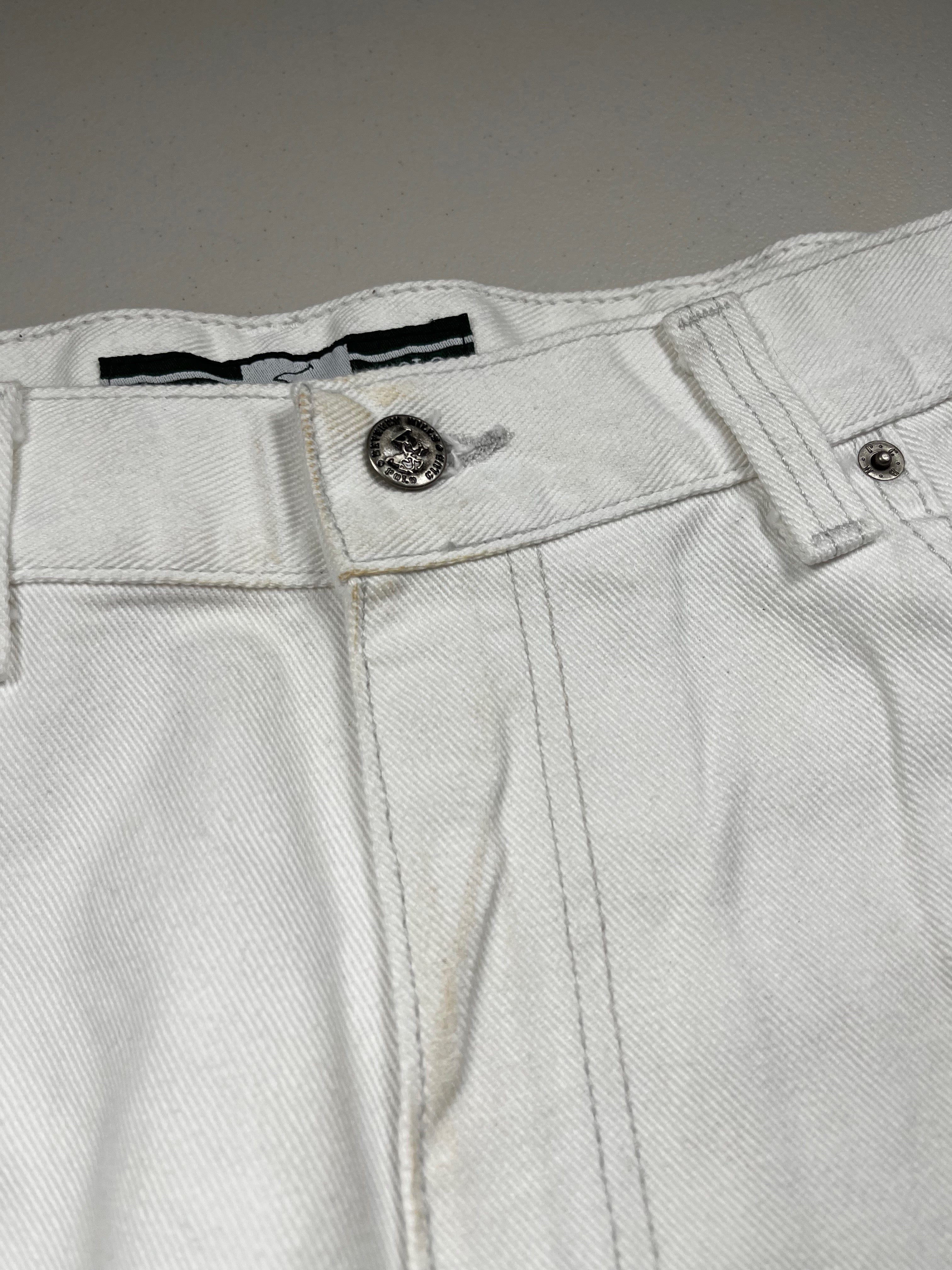 Vintage Y2K Beverly Hills Polo Club White Baggy Wide-Leg Jeans