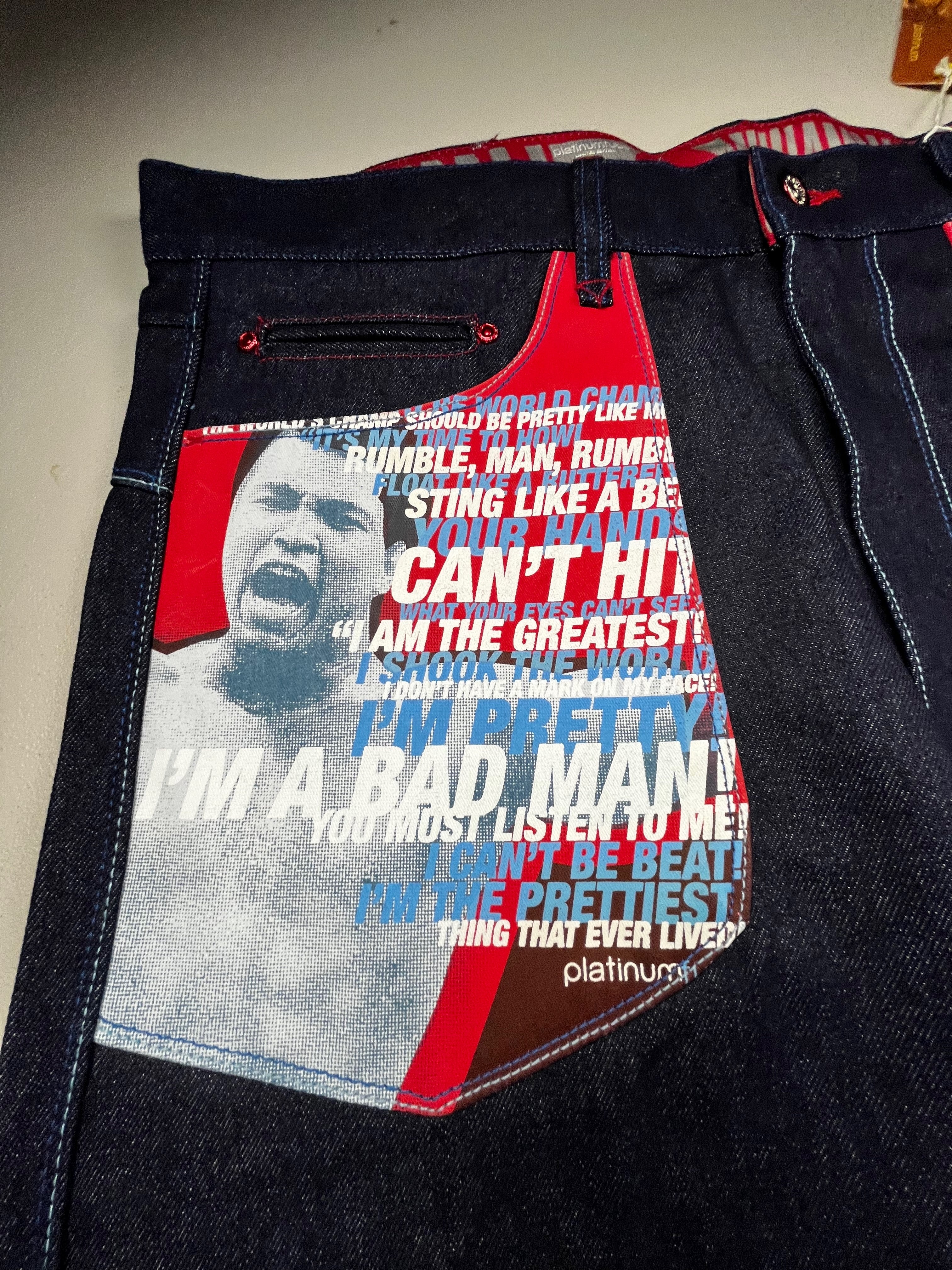 Vintage 90s Muhammad Ali Raw Denim Loose Fit Jeans