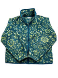L.L.Bean Blue-Green Floral Print Fleece Zip-Up Jacket