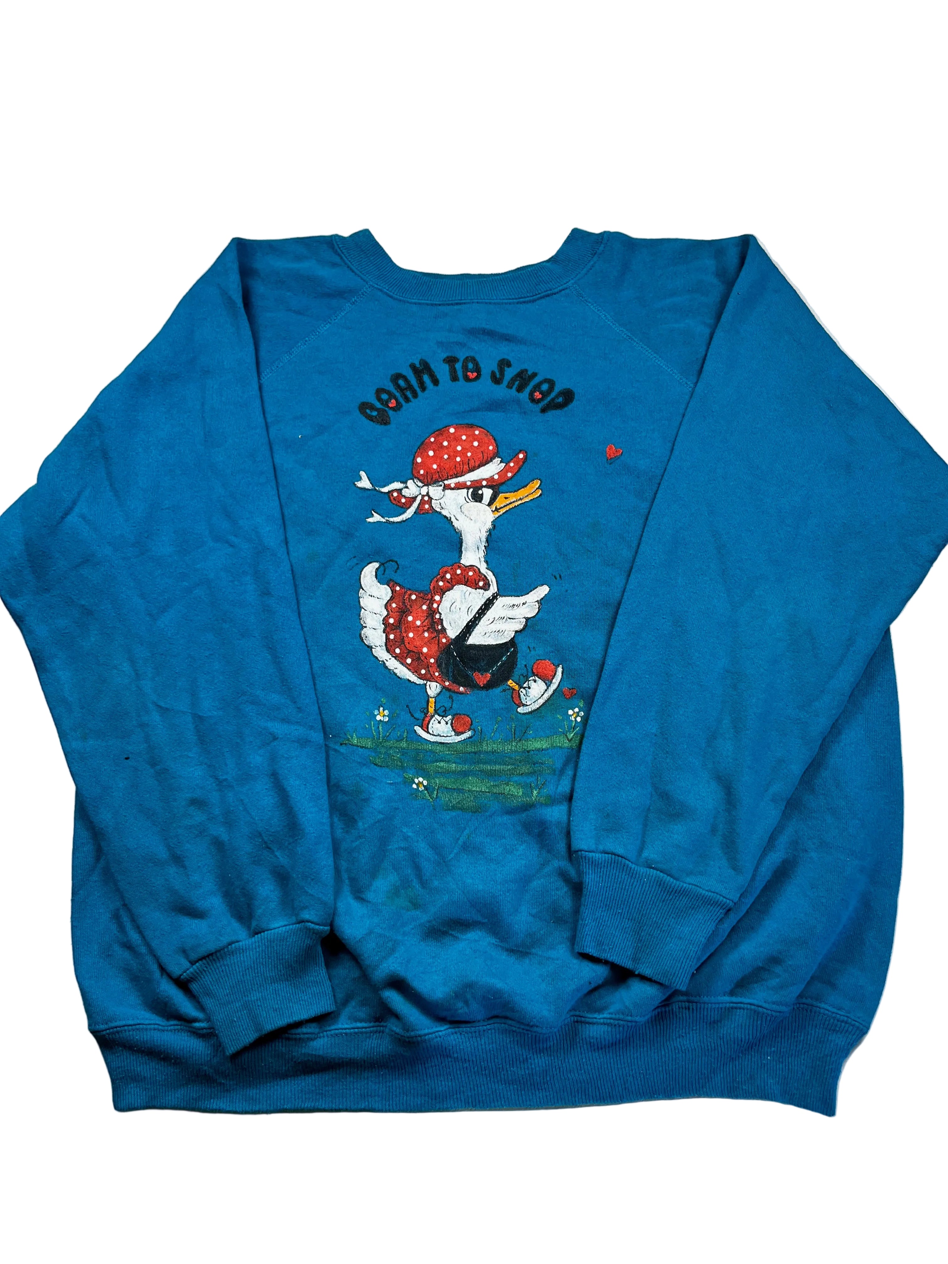 Vintage Blue "Born to Shop" Graphic Sweatshirt