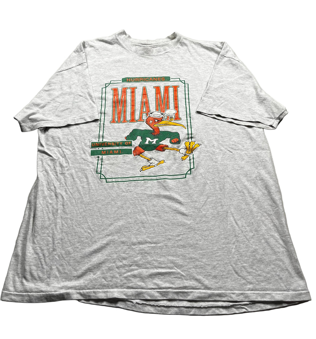 Vintage Miami Hurricanes Gray Graphic T-Shirt