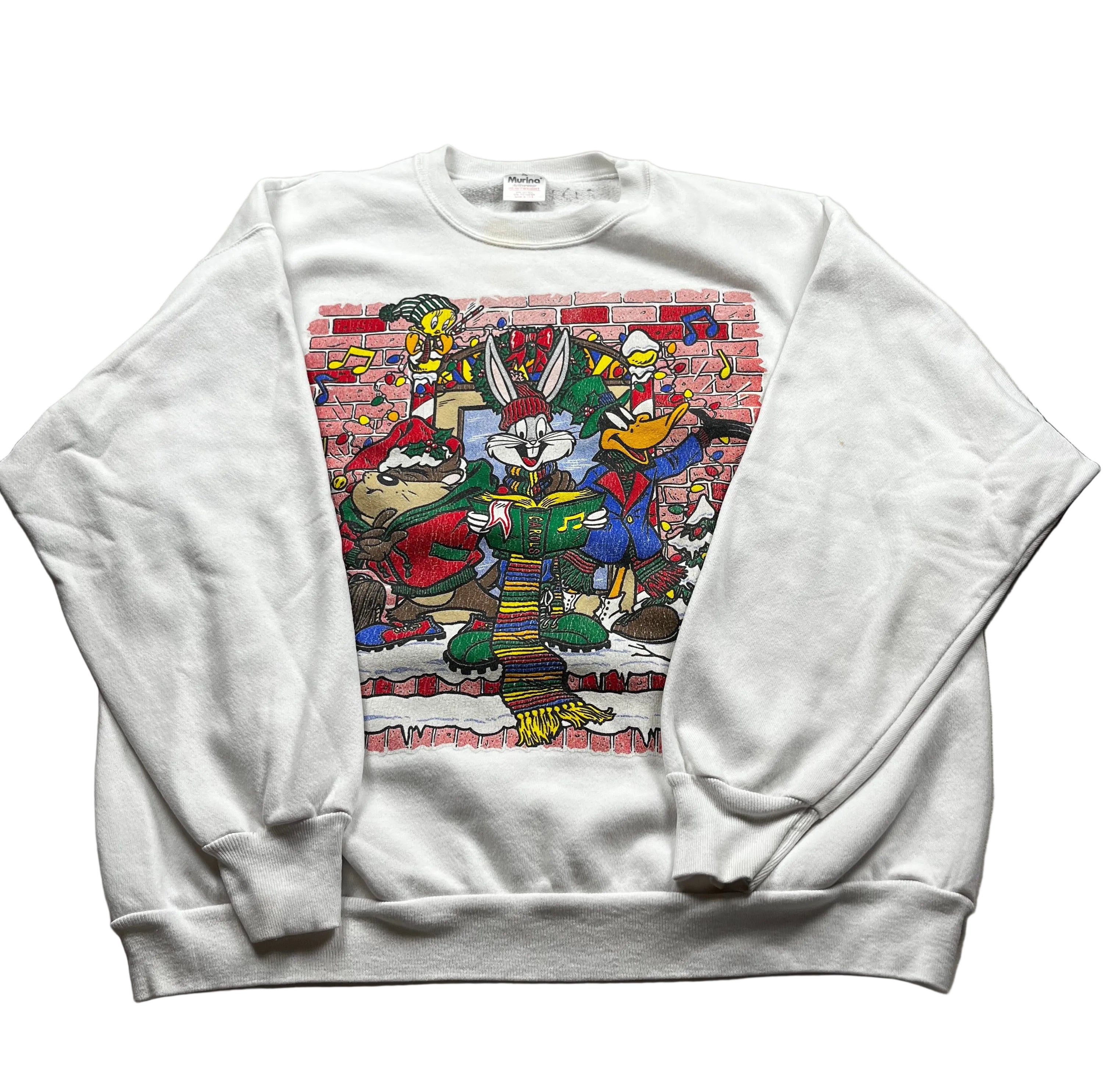 Vintage 1990s Looney Tunes Holiday Sweatshirt By Warner Bros