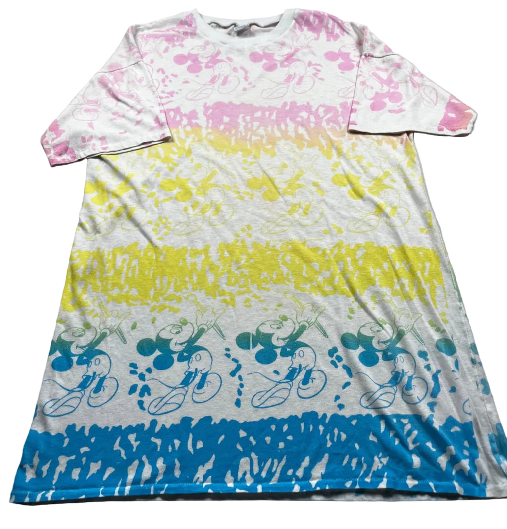 Vintage Disney Mickey Inc. Pastel Border Design Shirt