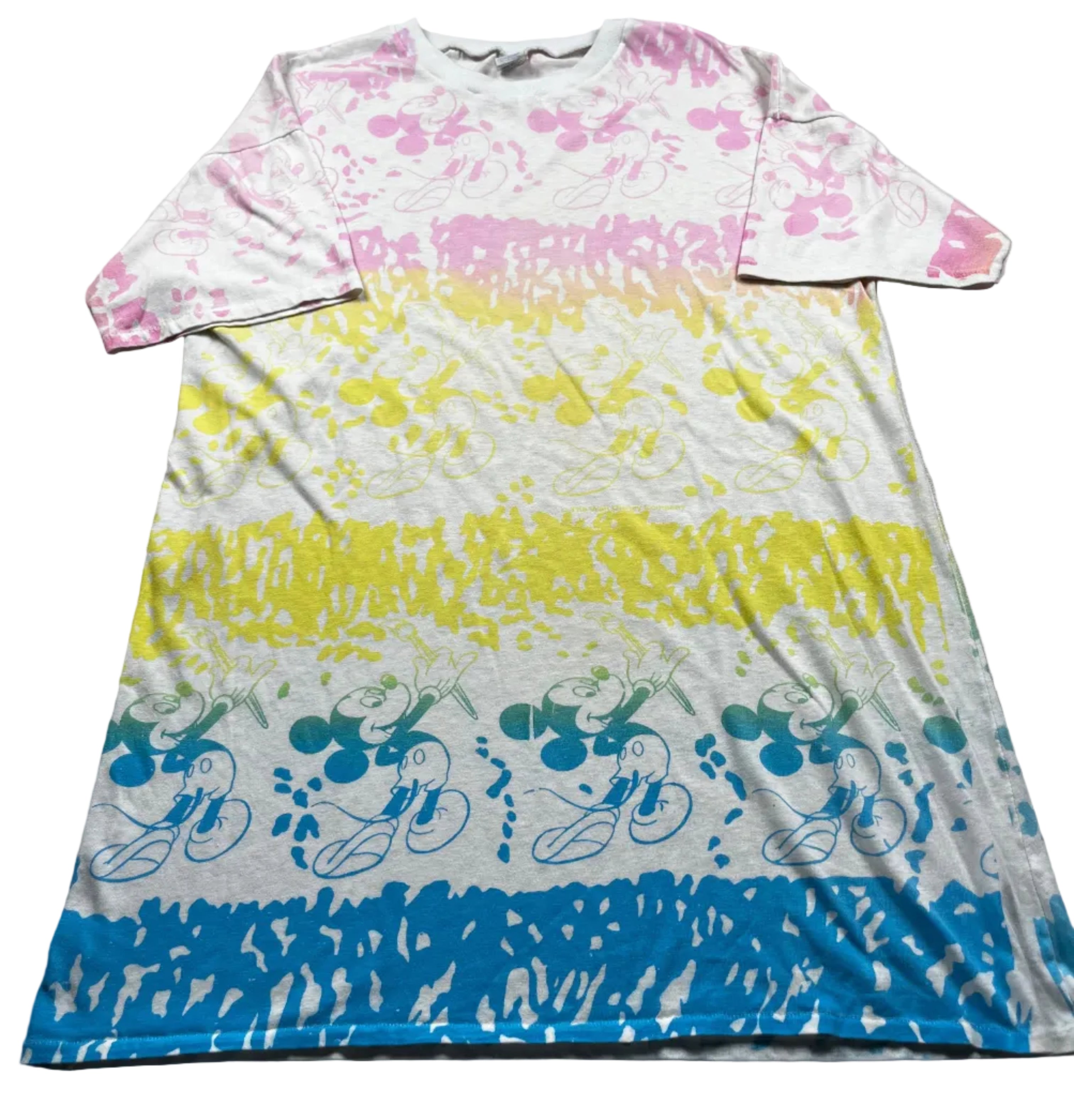 Vintage Disney Mickey Inc. Pastel Border Design Shirt