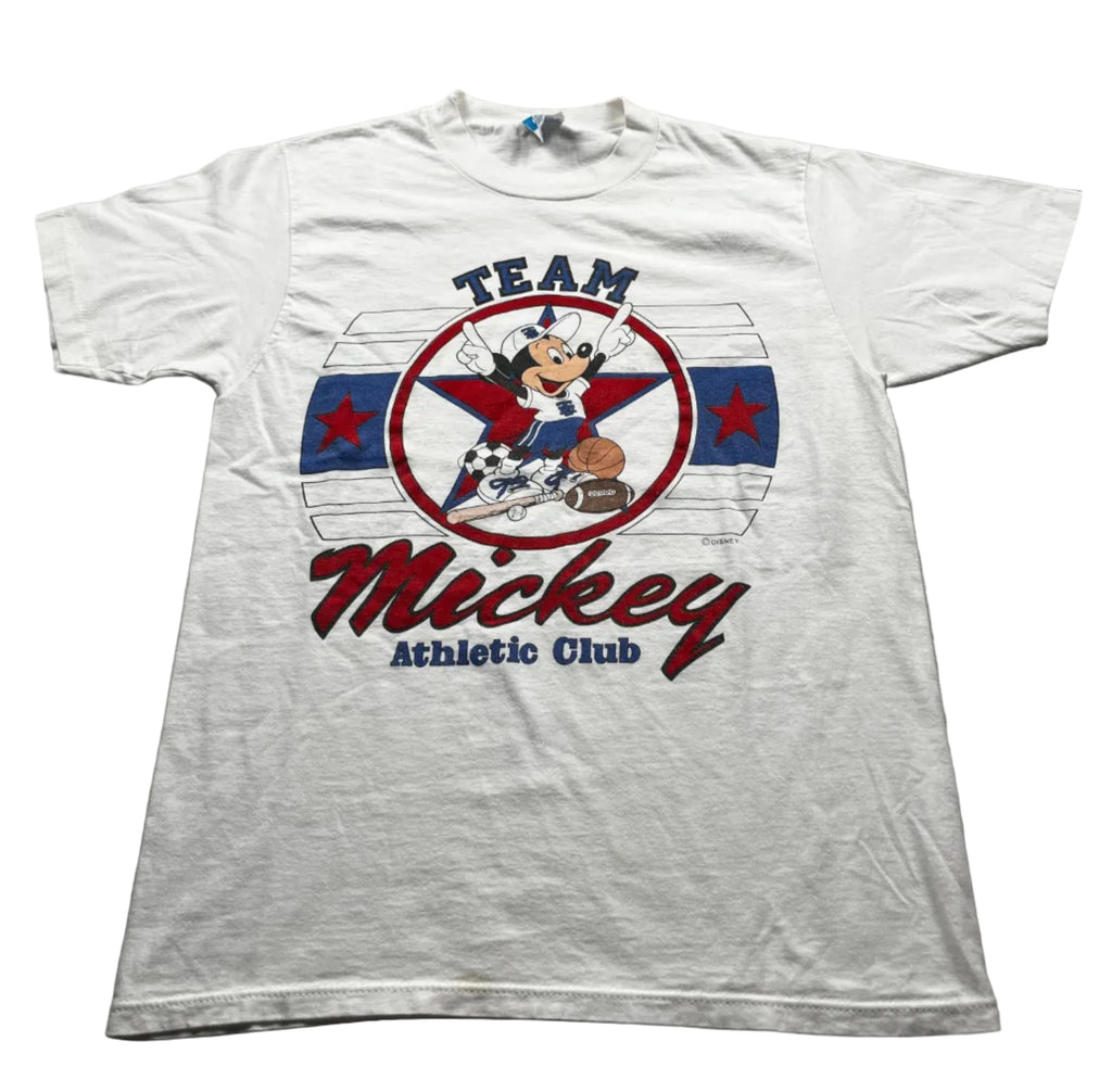 Vintage 90s Mickey Athletic Club White Tee