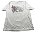 Vintage Jesus Graphic T-Shirt White Religious Faith Quote Tee