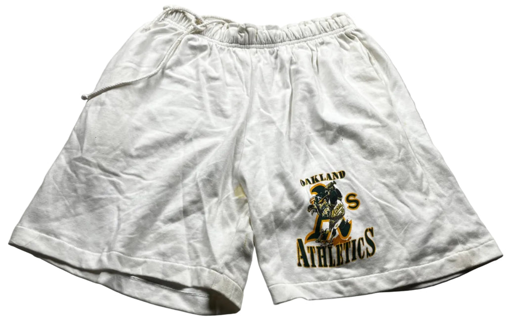 Vintage Oakland Athletics White Sweat Shorts MLB
