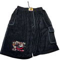 Deadstock Y2K Raw Blue Embroidered Skater Cargo Shorts