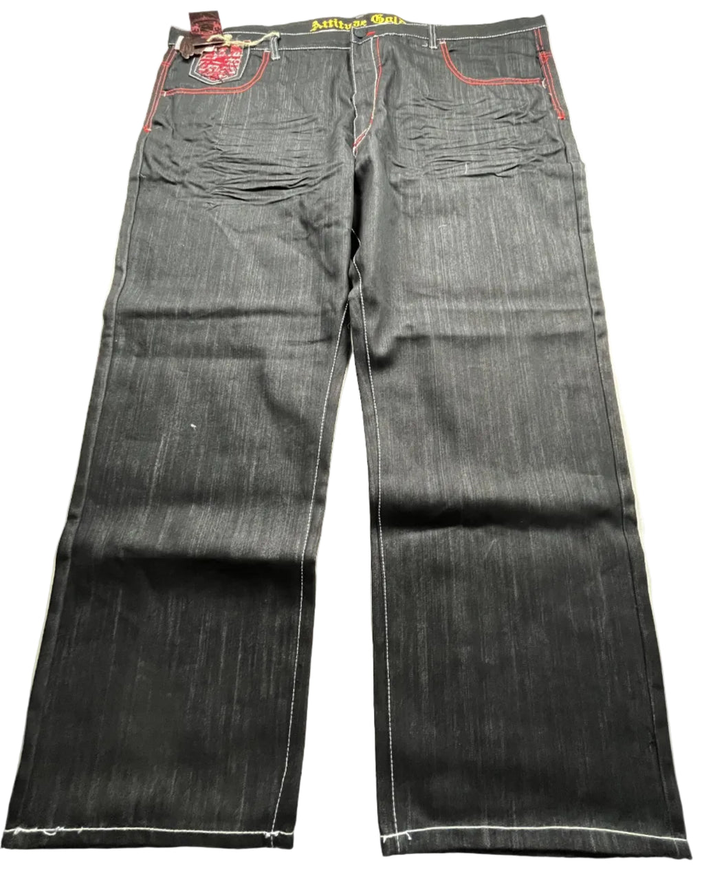 Vintage Y2K Embroidered Baggy Jeans Black