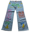 Von Dutch Light Wash Denim All Over Print Jeans
