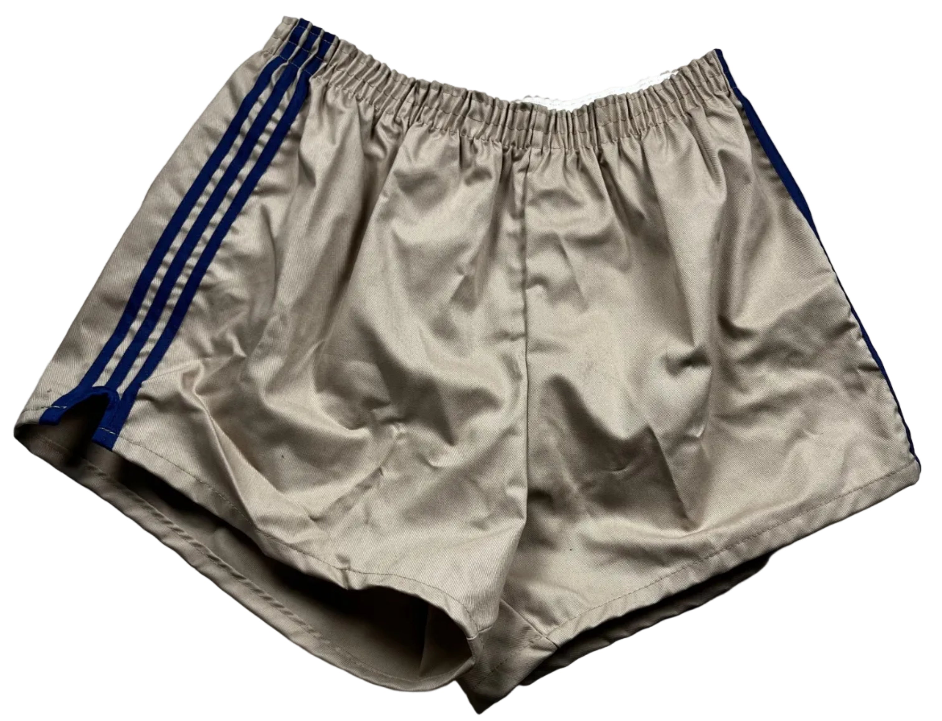 Vintage 70s Style Nylon Running Shorts Beige Tan