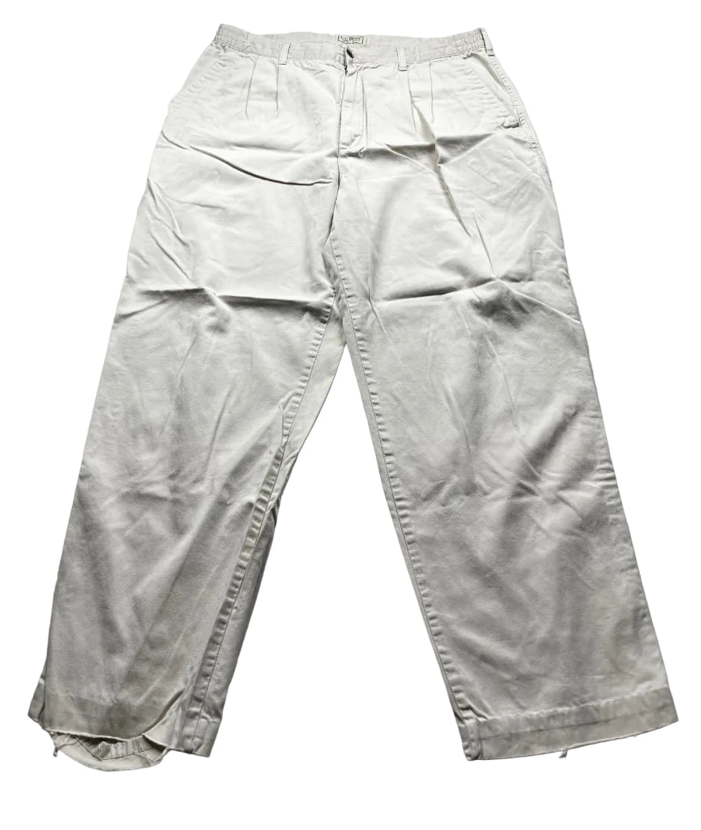 Vintage L.L. Bean Pleated Comfort-Waist Chino Trousers