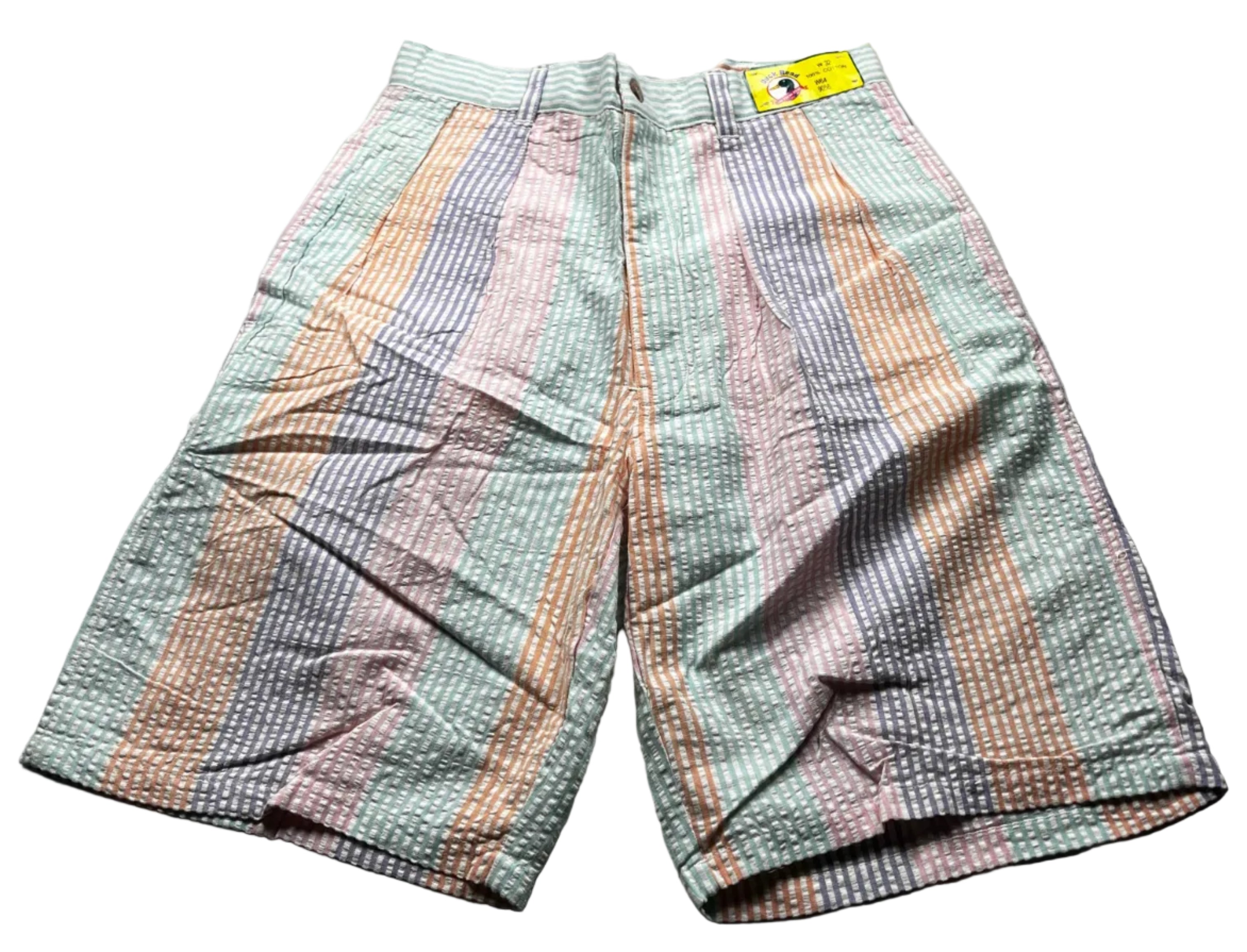Vintage 90s Duck Head Multi-Color Striped Seersucker Shorts