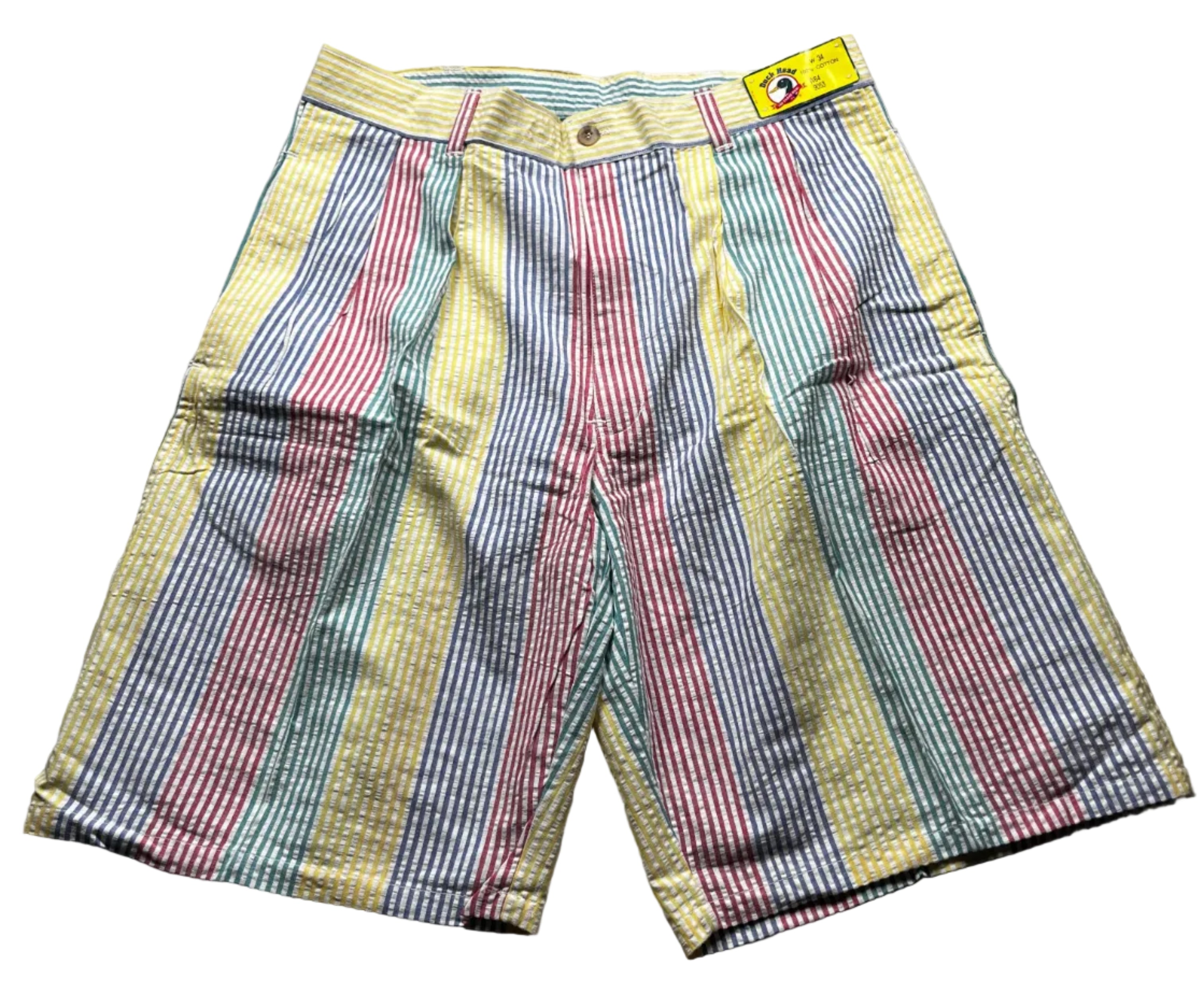 Vintage 90s Duck Head Multi-Color Striped Seersucker Shorts