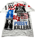 Vintage 1990s Marilyn Manson All Over Print Mosquitohead Style Band T-Shirt