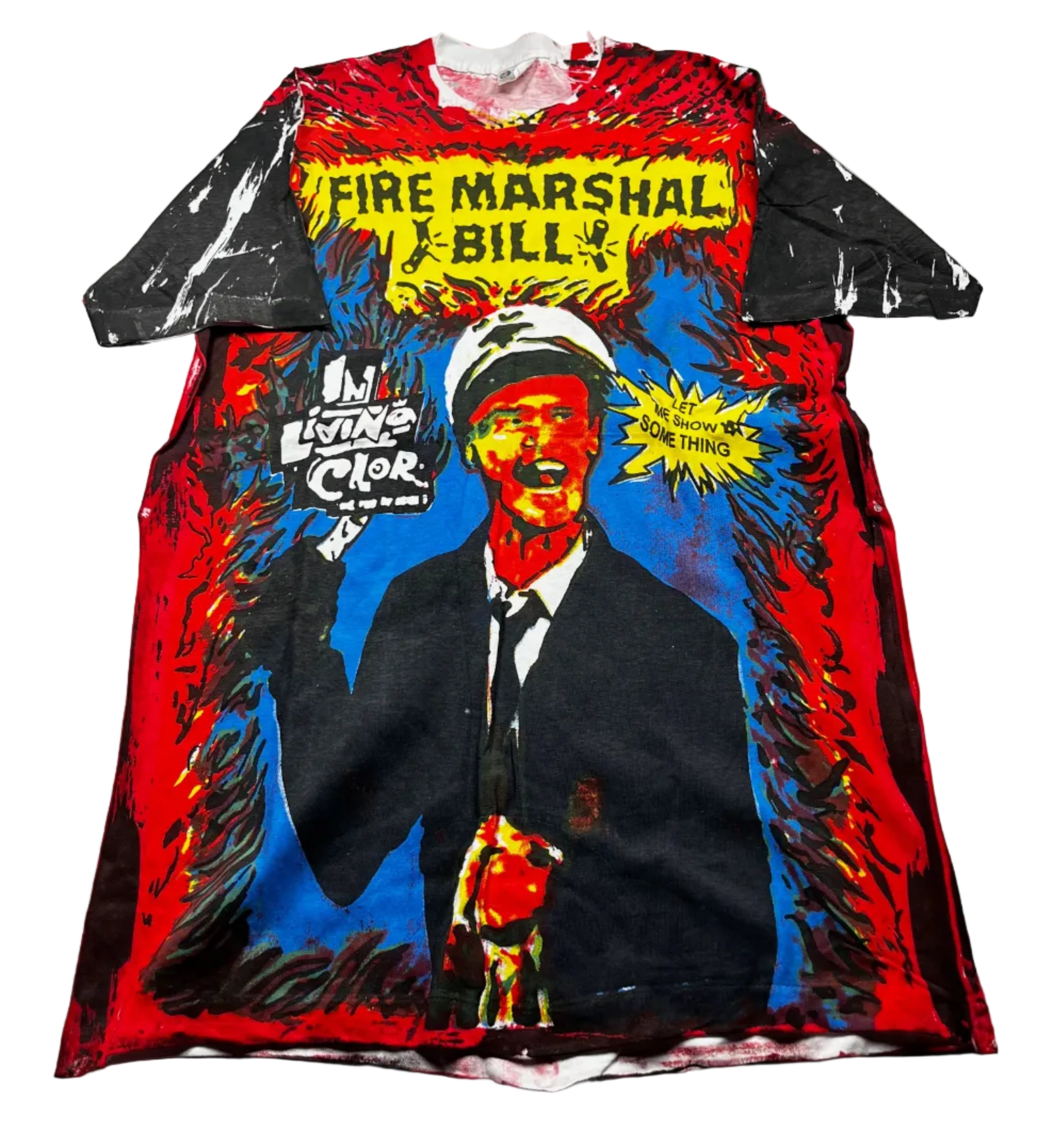 Vintage 1990s In Living Color Jim Carrey Fire Marshal Bill Promo T-Shirt