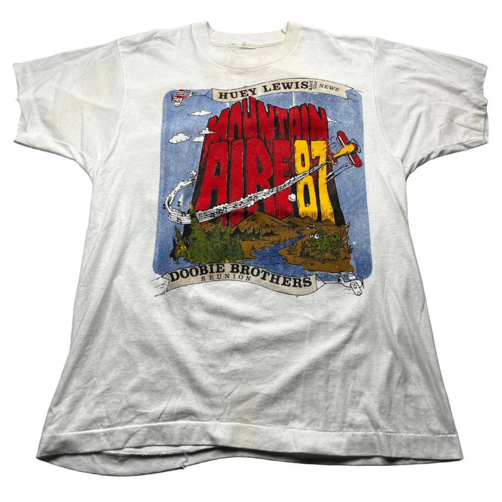 Vintage 1987 Mountain Aire Festival Huey Lewis The Doobie Brothers Tour T-Shirt