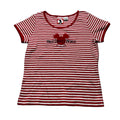 Vintage Y2K Walt Disney World Mickey Inc Striped Ringer Baby Tee