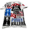 Vintage 1990s Marilyn Manson All Over Print Mosquitohead Style Band T-Shirt
