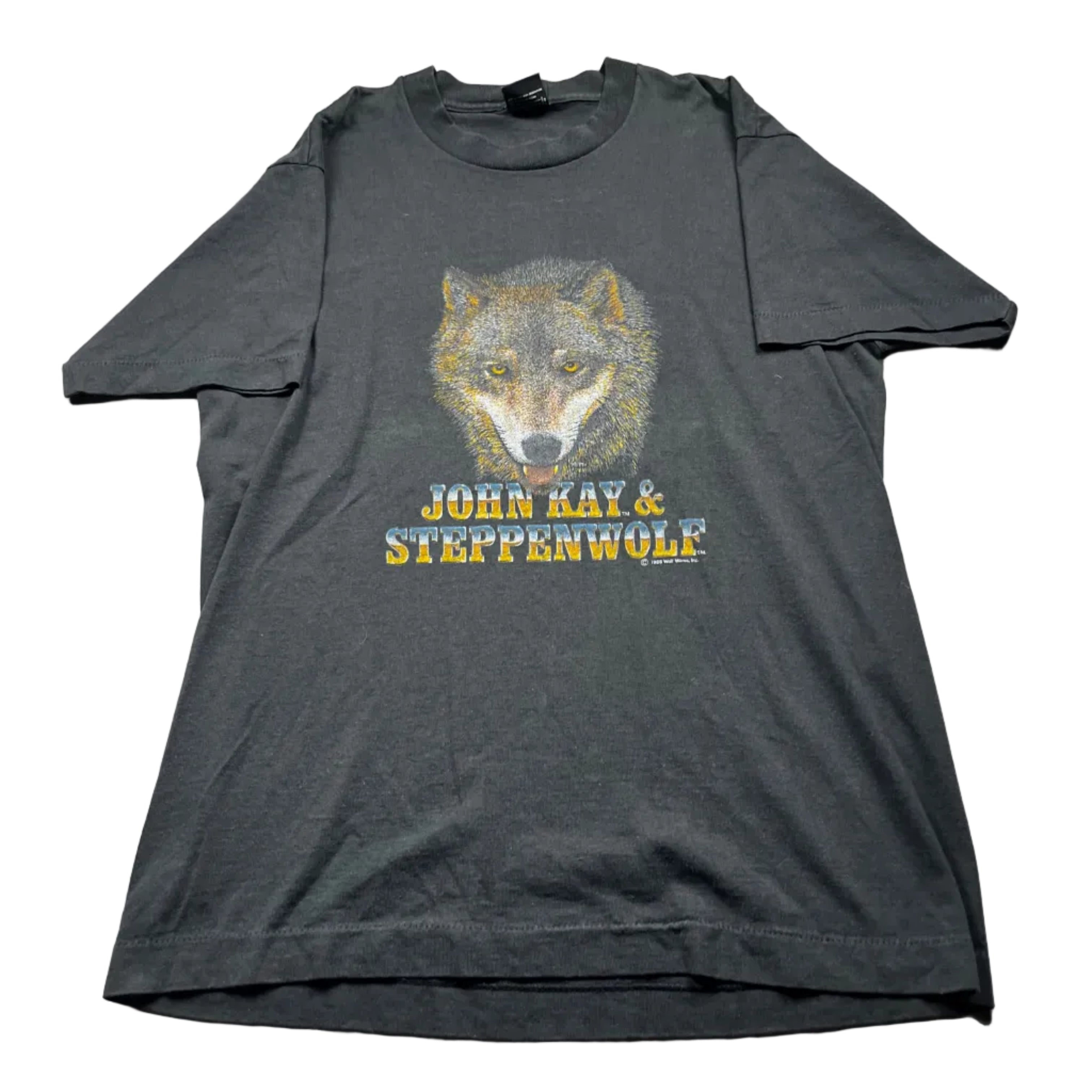 Vintage John Kay and Steppenwolf Wolf Graphic T-Shirt Black