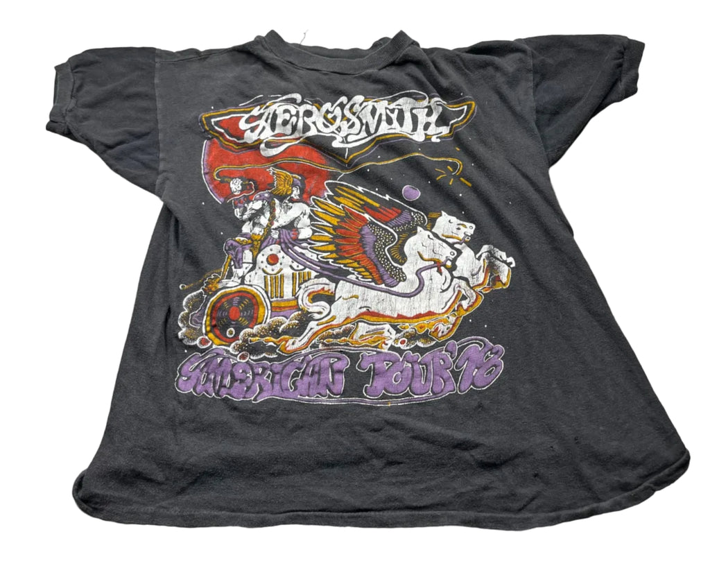 Vintage 1976 Aerosmith American Tour Rock Graphic T-Shirt