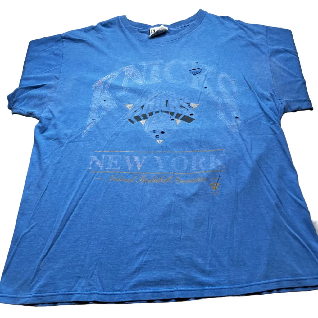 Vintage New York Knicks NBA Graphic T-Shirt Blue
