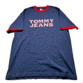 Vintage Tommy Jeans Spellout Ringer T-Shirt Navy