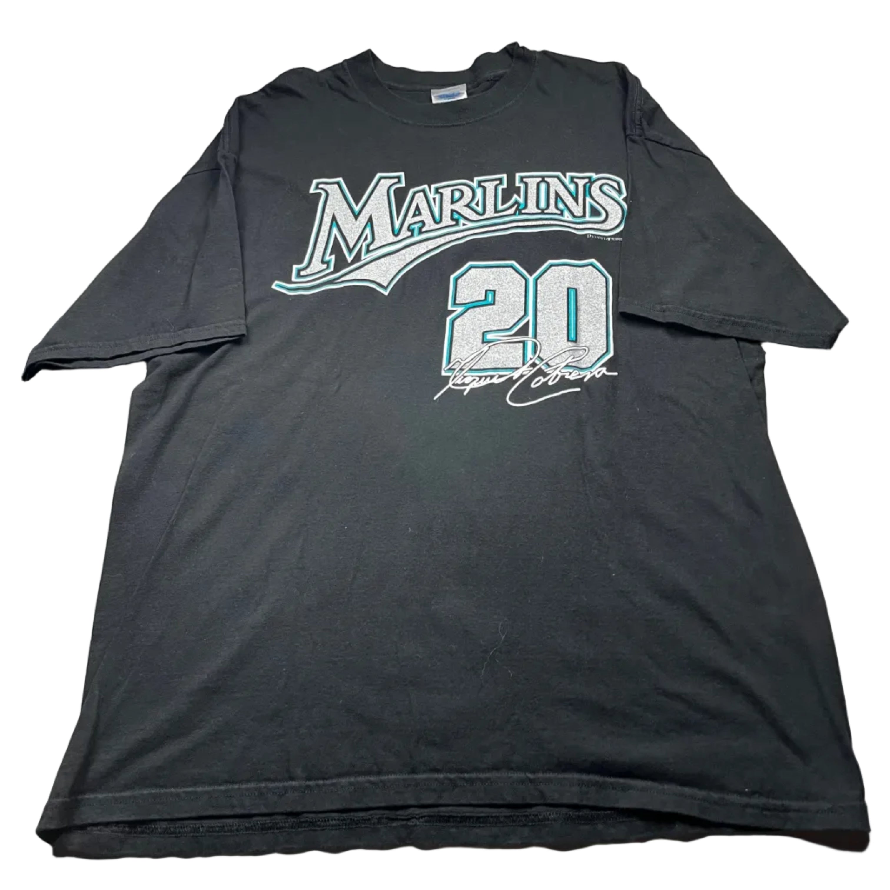 Vintage Florida Marlins Miguel Cabrera #20 T-Shirt Black
