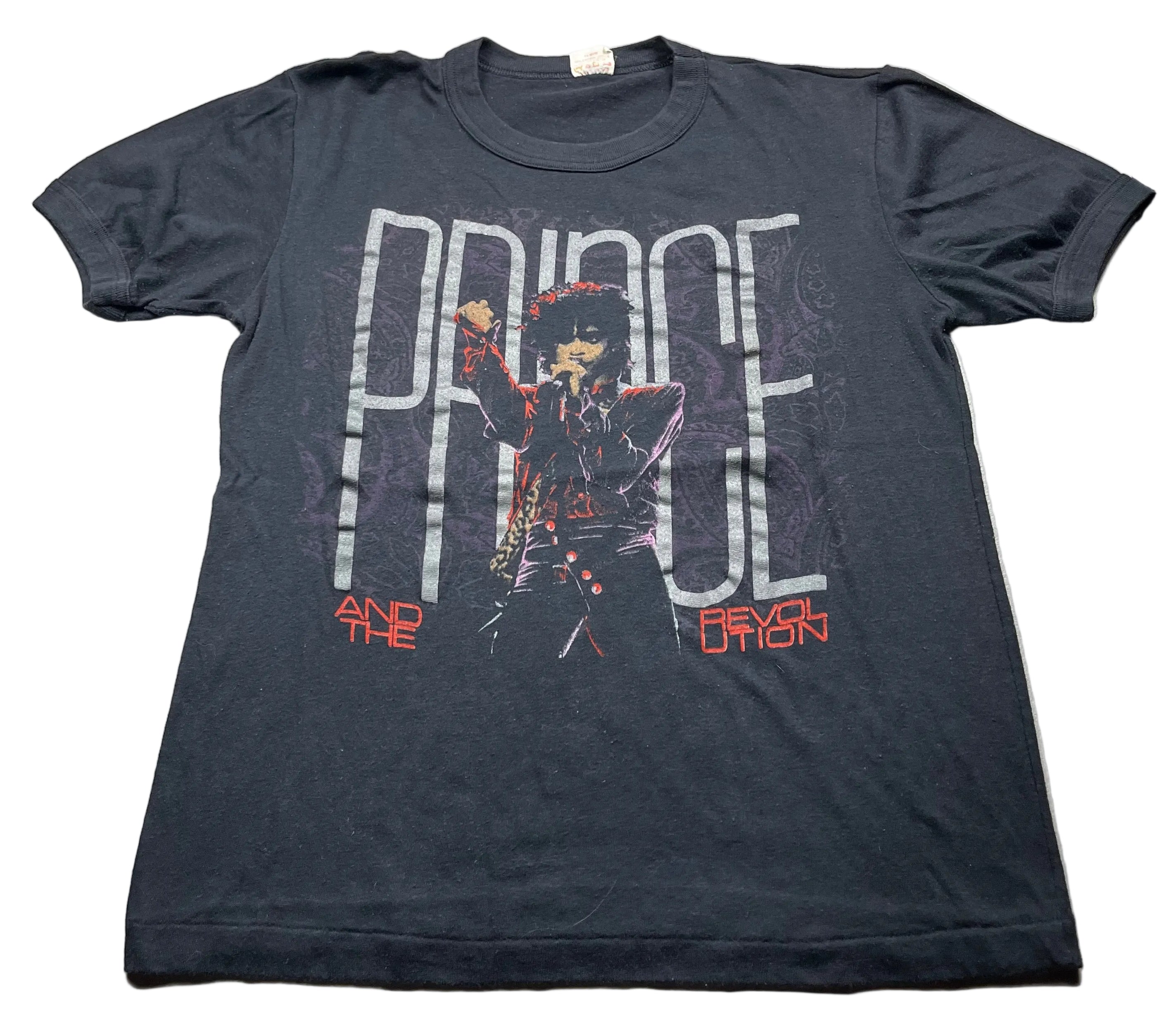 Vintage Prince and the Revolution Purple Rain Era Graphic T-Shirt Black