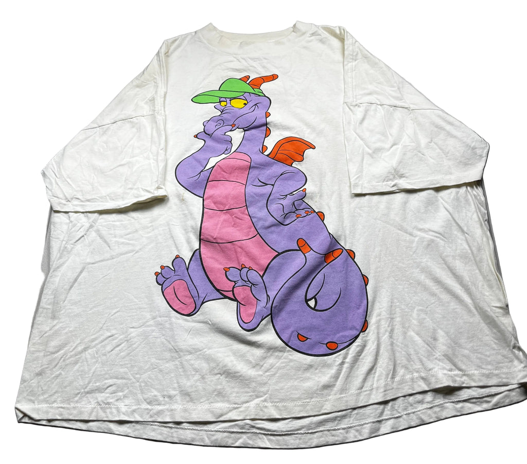 Vintage Disney Epcot Figment Dragon Character Graphic T-Shirt White