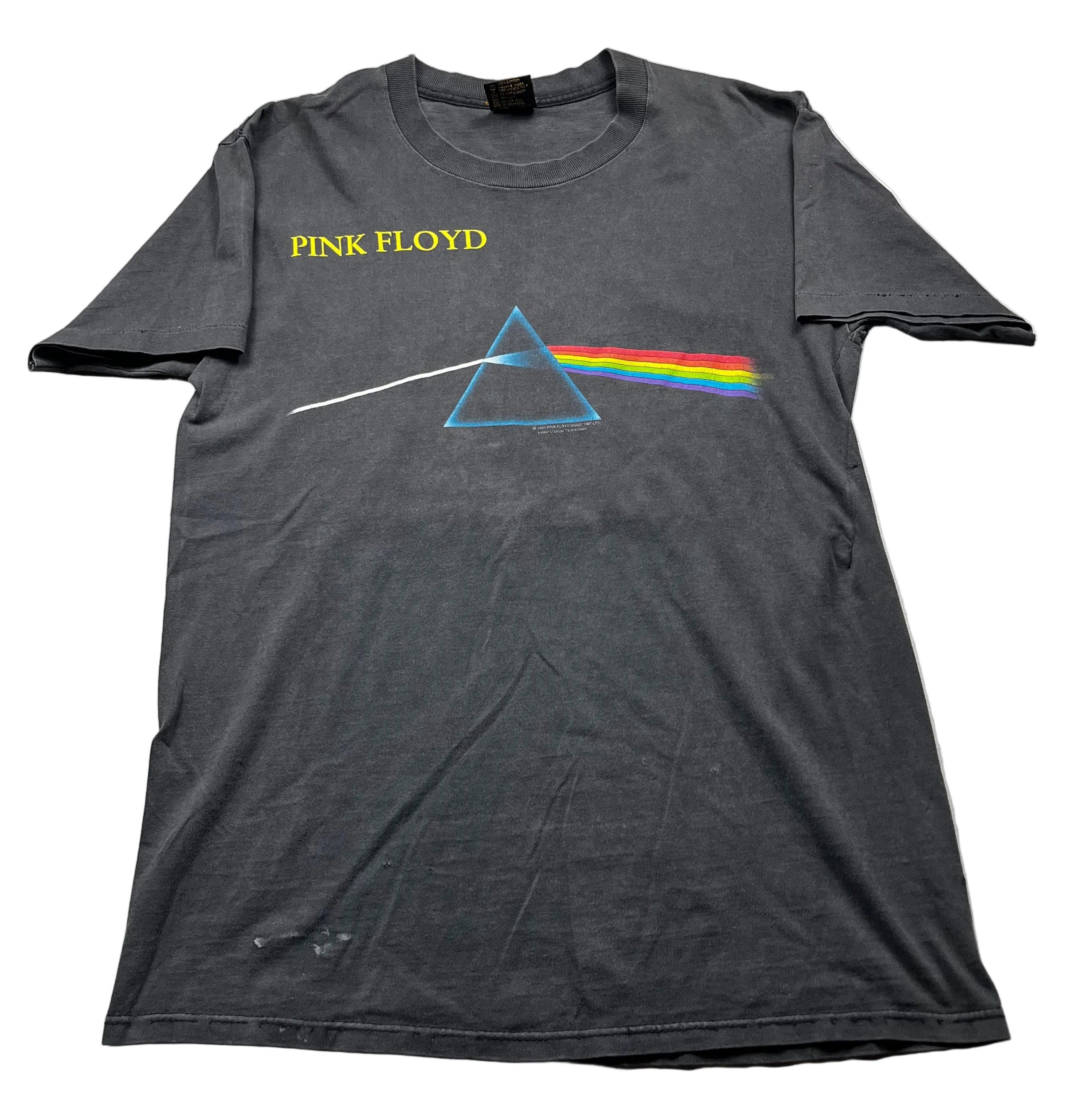 Vintage Pink Floyd The Dark Side of the Moon Prism Graphic T-Shirt Faded Black