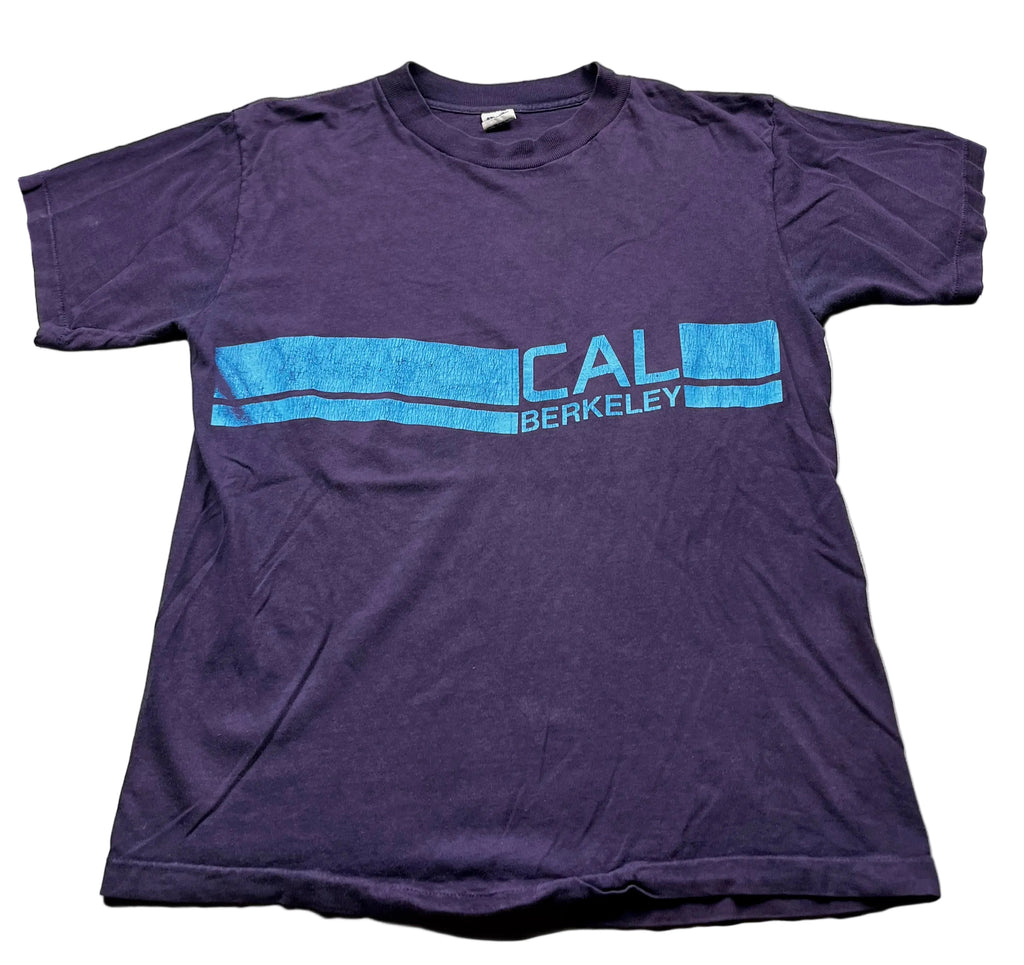 Vintage UC Berkeley Cal Graphic Stripe T-Shirt Purple