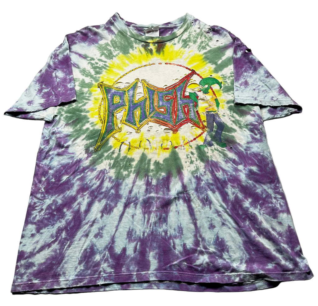 Vintage Phish 1999 Fall Tour Pollock Alien Graphic T-Shirt Tie Dye