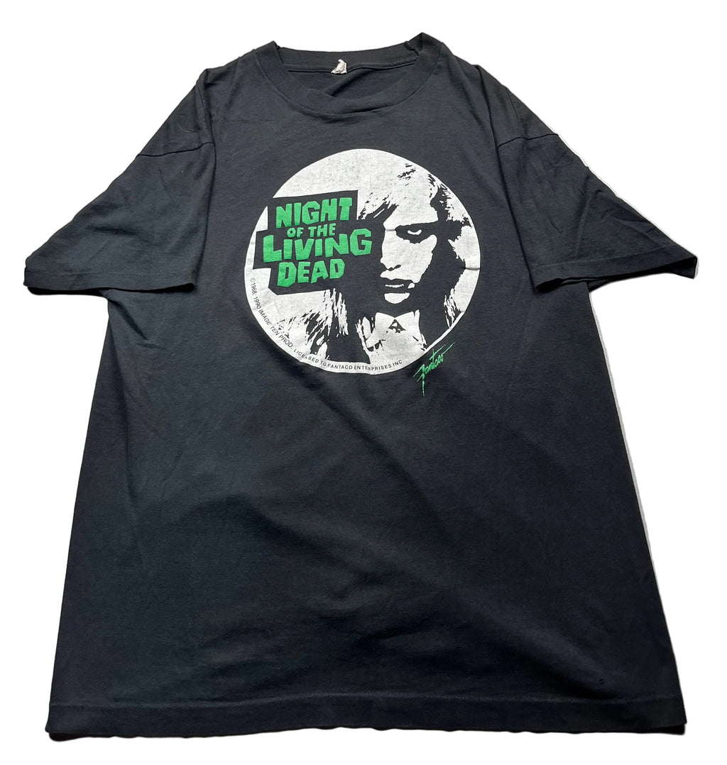 Vintage Night of the Living Dead Horror Movie Circle Graphic T-Shirt Black