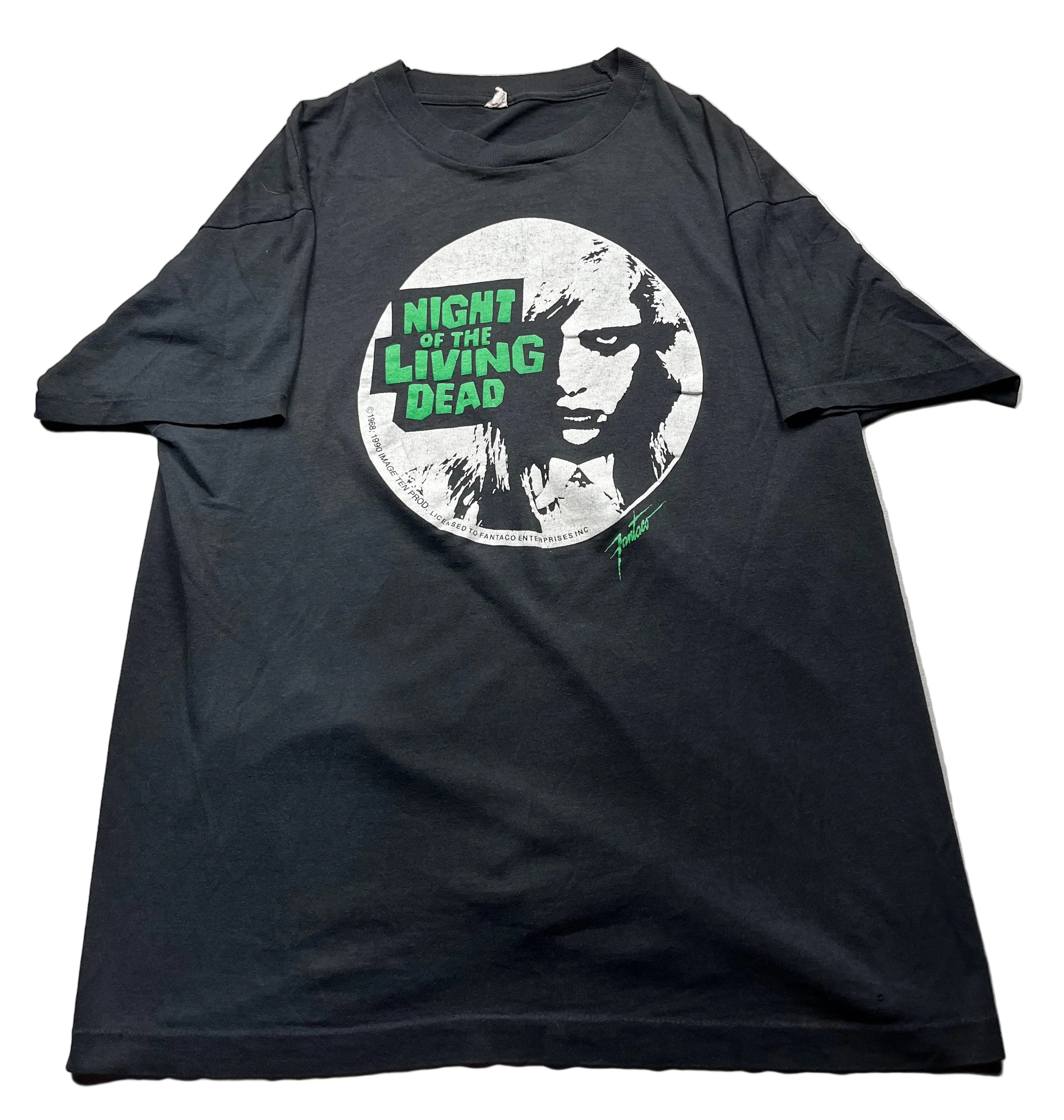 Vintage Night of the Living Dead Horror Movie Circle Graphic T-Shirt Black