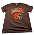 Vintage Cleveland Browns NFL Football Helmet Logo T-Shirt Brown