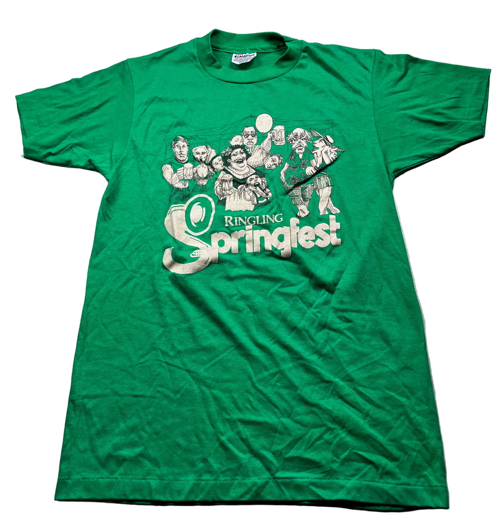 Vintage Ringling Springfest Graphic Festival T-Shirt Green