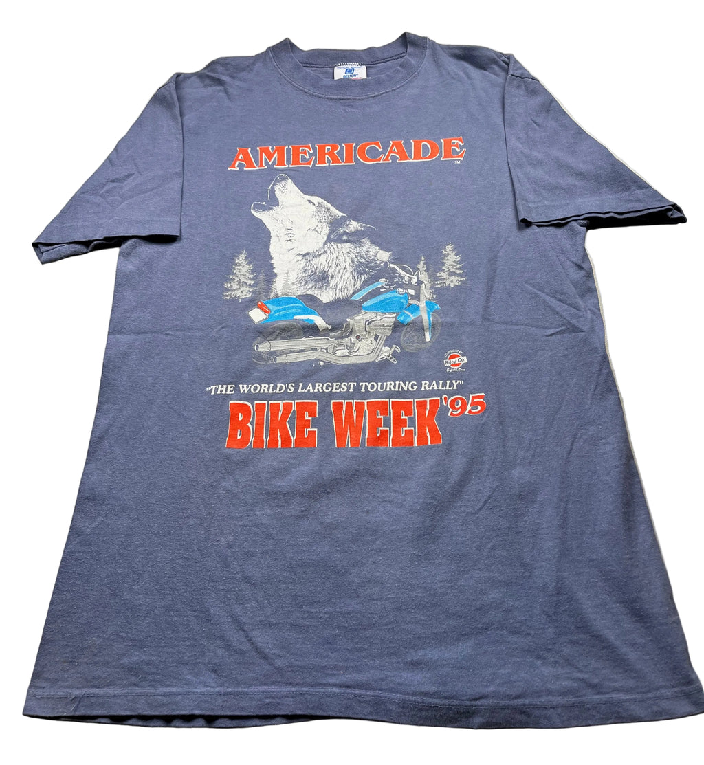 Vintage 1995 Americade Bike Week Motorcycle Graphic T-Shirt