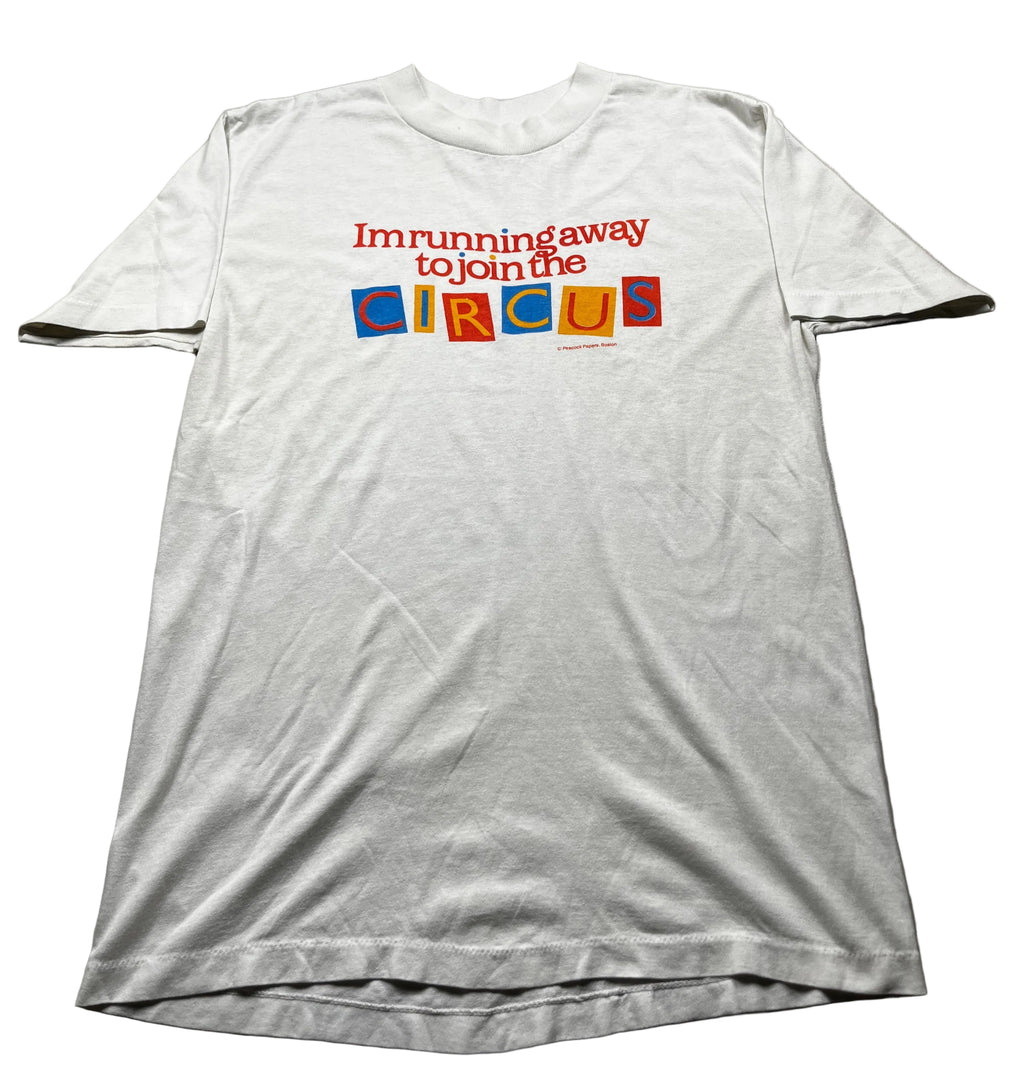 Vintage Running Away to Join the Circus T-Shirt White