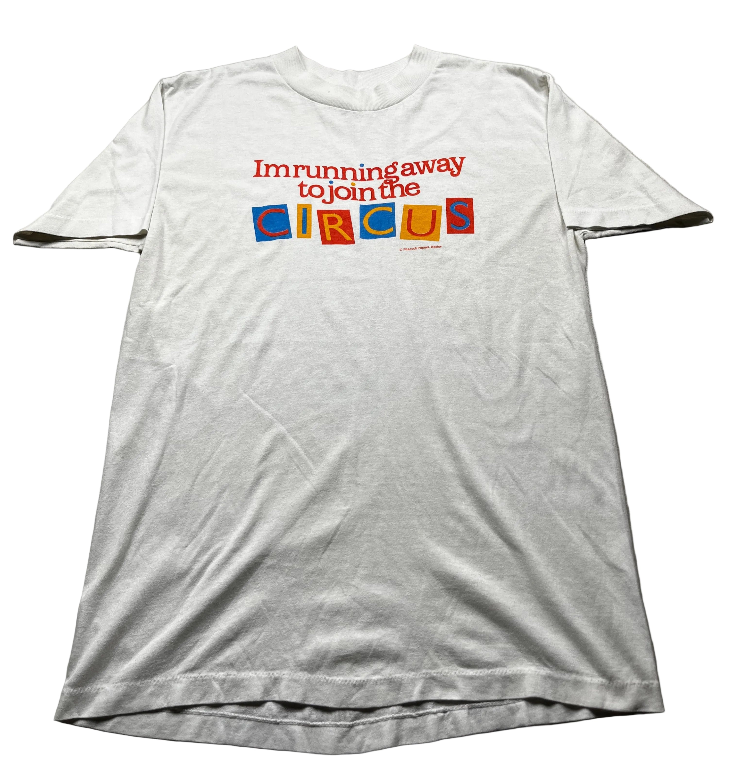 Vintage Running Away to Join the Circus T-Shirt White