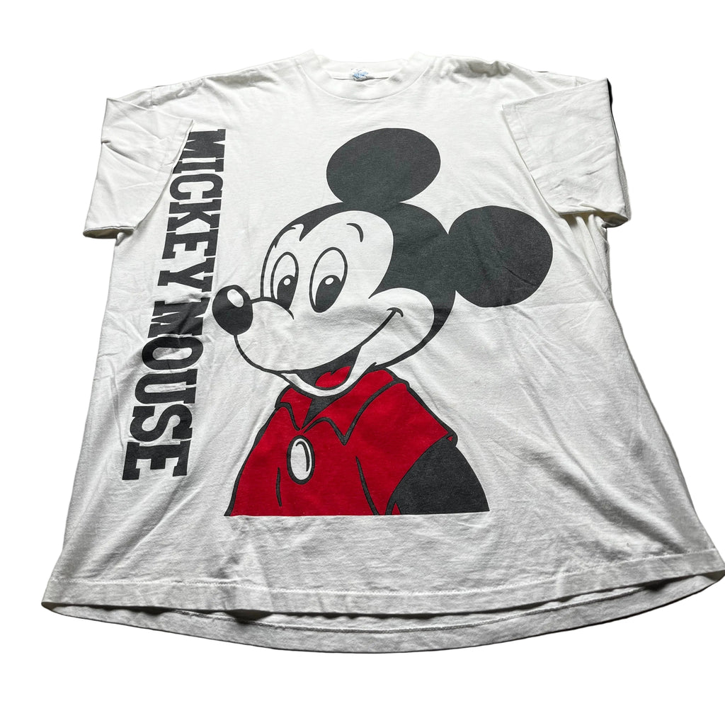 Vintage Disney Mickey Mouse Big Graphic T-Shirt White