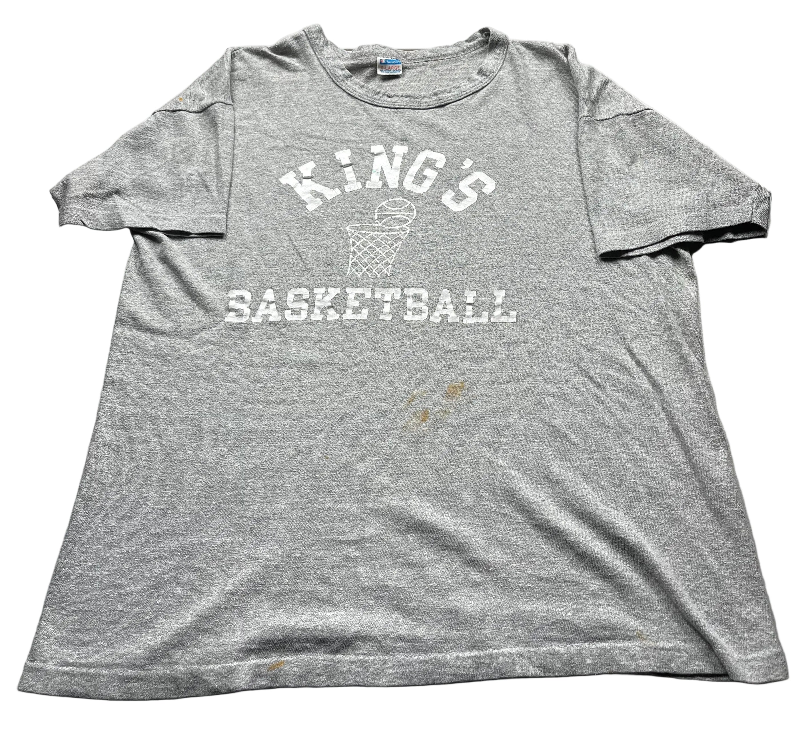 Vintage King's Basketball Graphic T-Shirt Grey