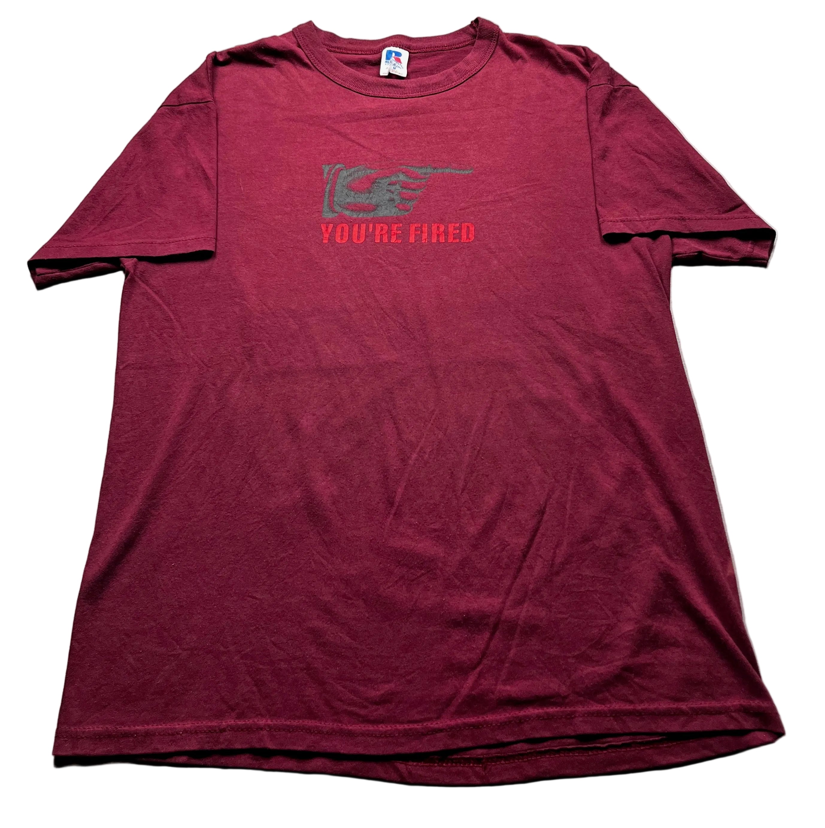 Vintage Russell Athletic You're Fired Graphic T-Shirt Maroon