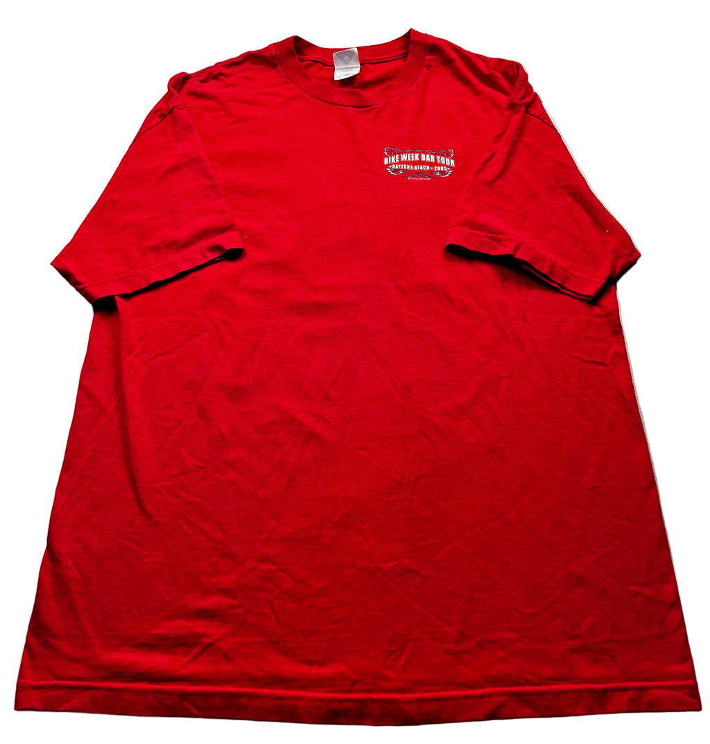 Vintage 2003 Daytona Beach Bike Week Bar Tour T-Shirt Red
