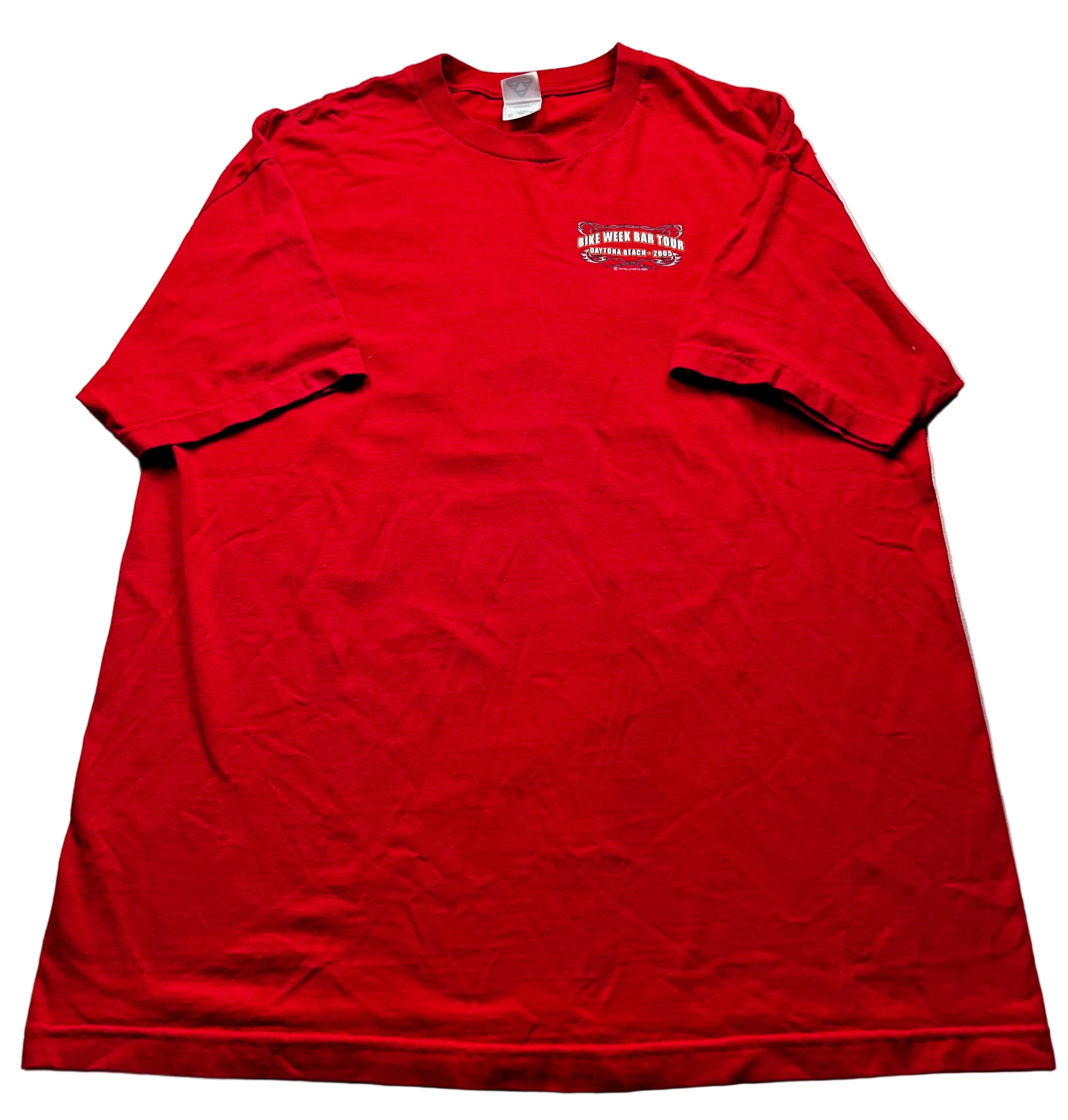 Vintage 2003 Daytona Beach Bike Week Bar Tour T-Shirt Red