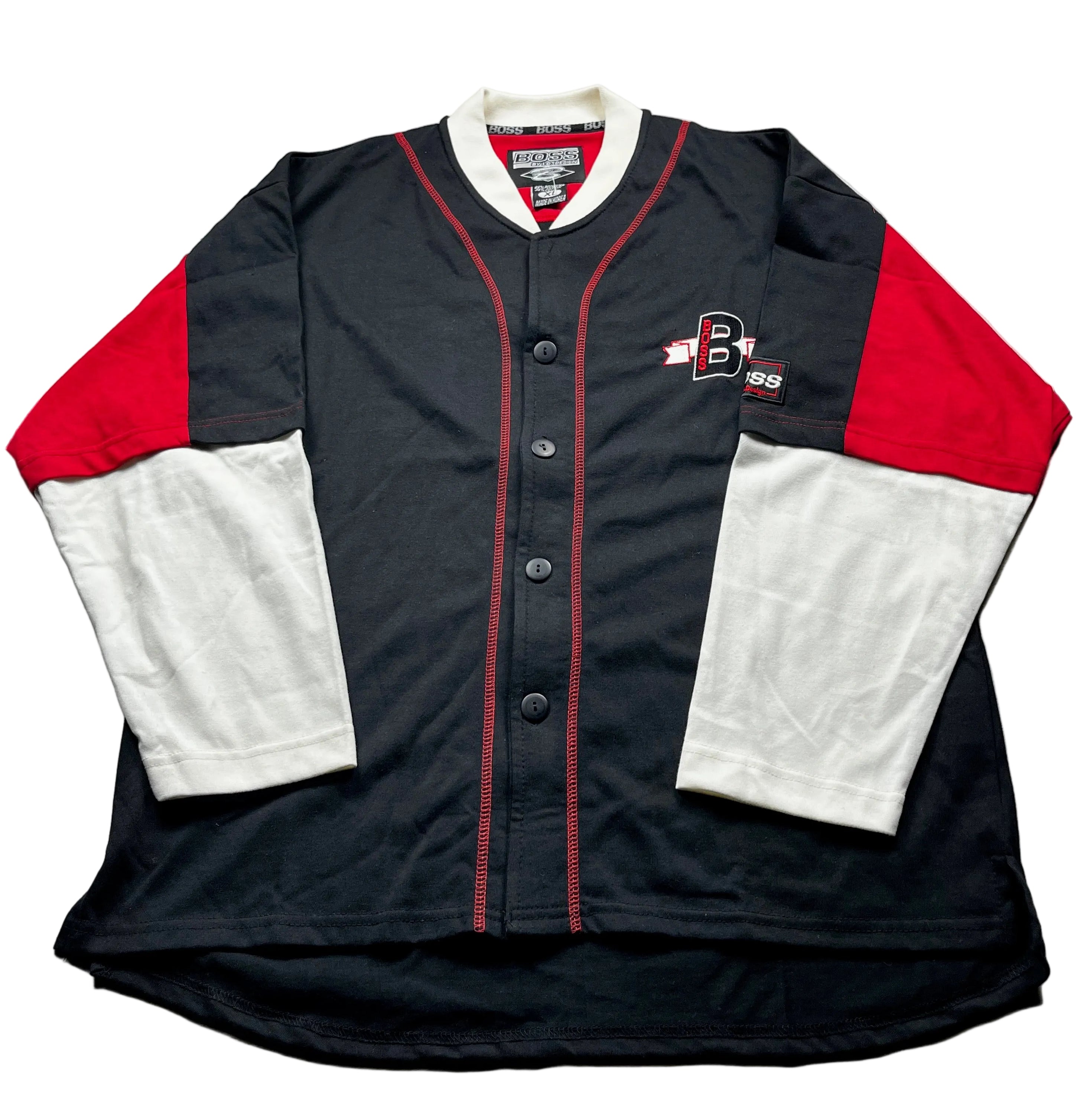 Vintage Boss Jeans Colorblock Baseball Jersey Shirt