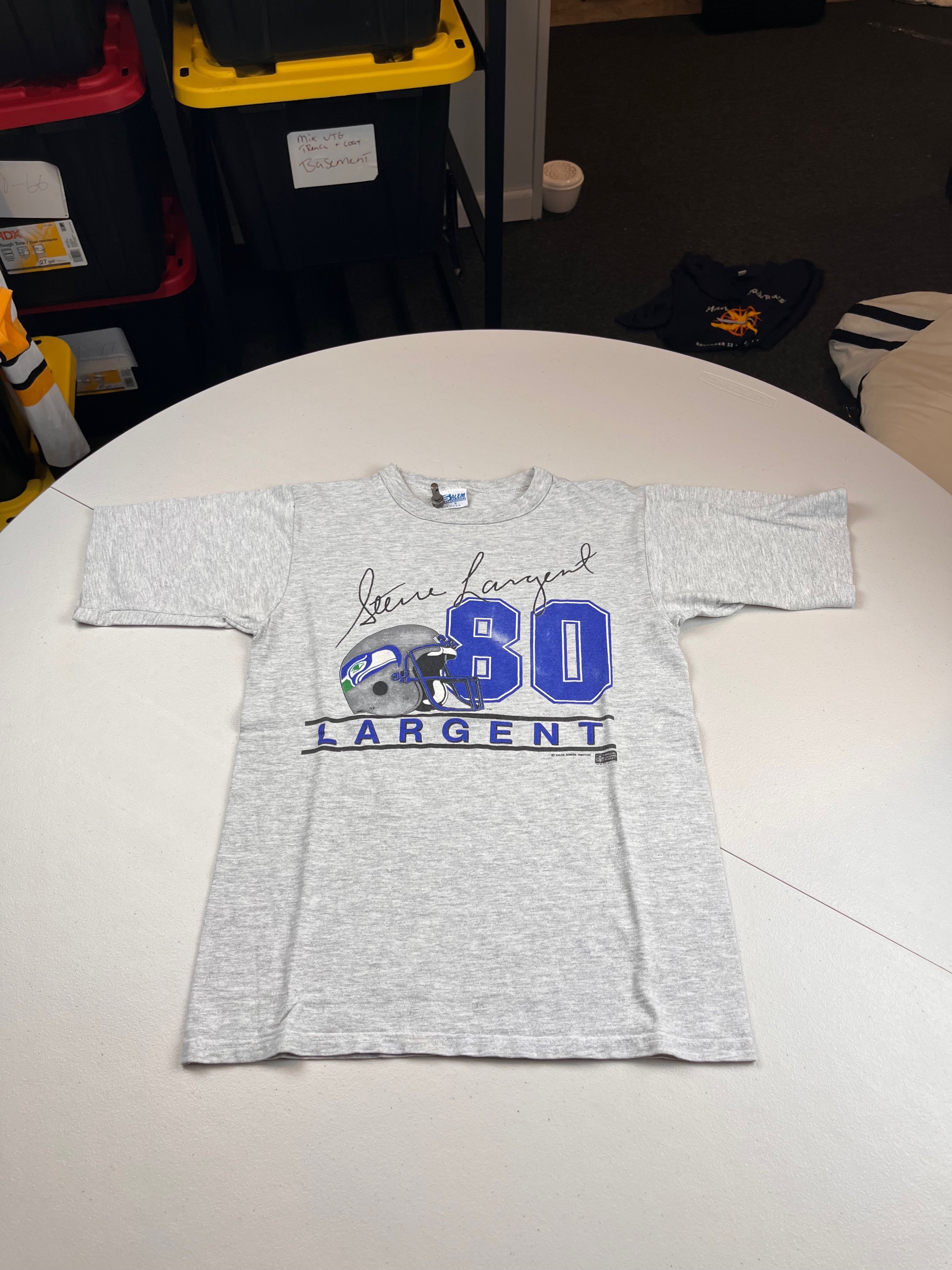 Vintage 80s Steve Largent Seattle Seahawks Nutmeg Graphic T-Shirt