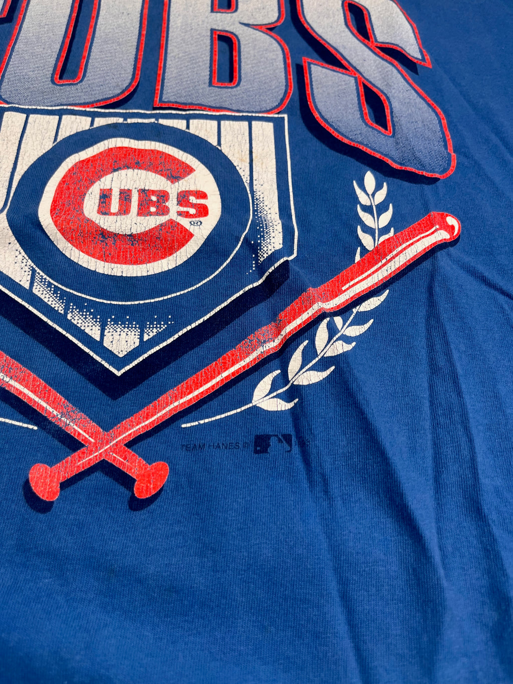 Vintage 90s Chicago Cubs Home Plate Crossed Bats T-Shirt